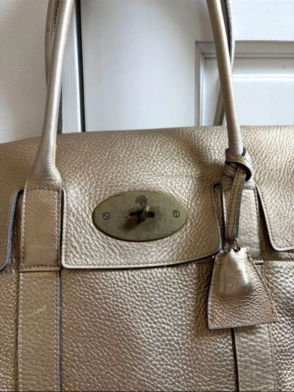 Mulberry Metallic Gold Pebbled Leather Shoulder Bag
